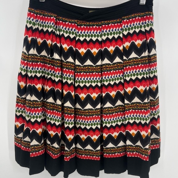 Anthropologie Fei 8 Fit and Flare Aztec Pleated Midi Skirt - Picture 1 of 9